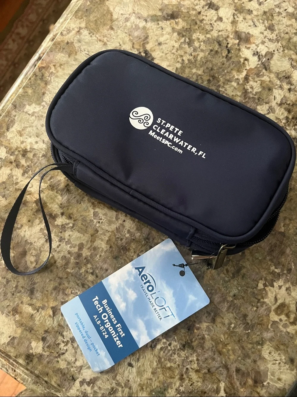 Aero Loft Navy Business Tech Organizer - Dual-Pocket Travel Pouch